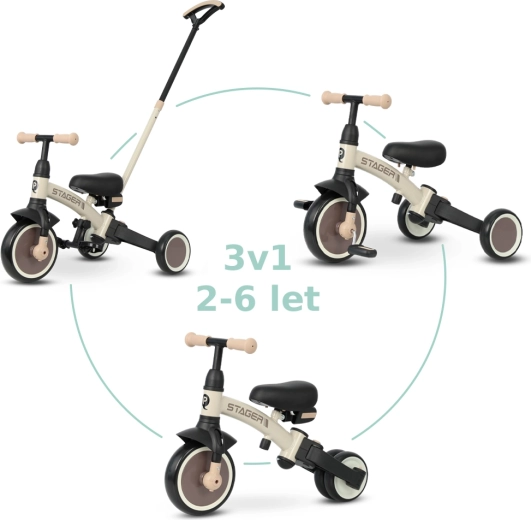 Qplay triratukas Stager 3in1 rudas