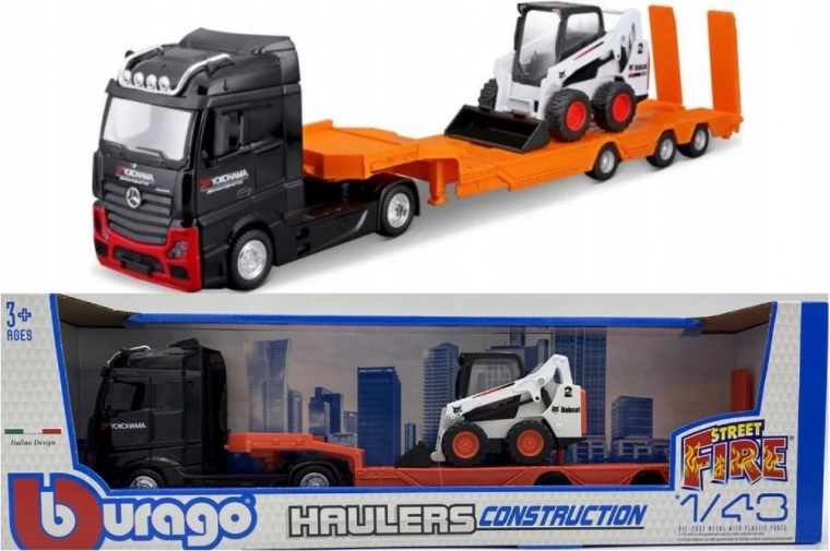 Metalinis sunkvežimis MB Actros Gigaspace su krautuvu Bobcat 1:43