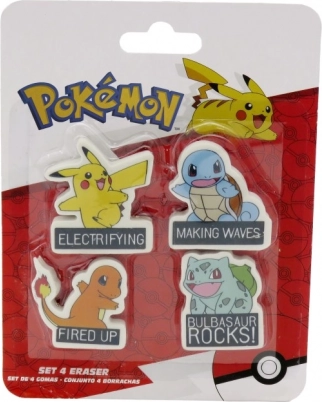 POKÉMON trintukų rinkinys – Pikachu, Charmander, Bulbasaur ir Squirtle