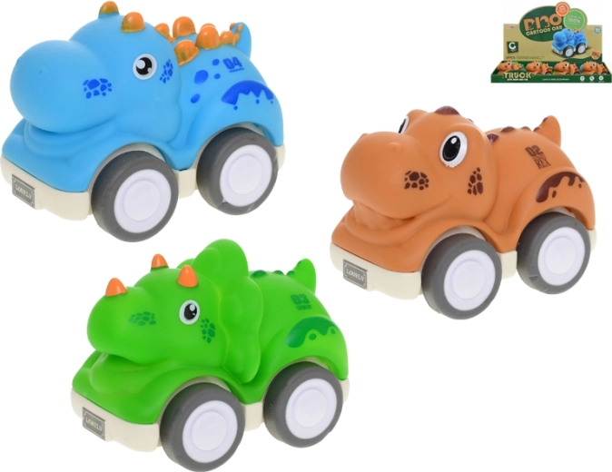 Dinozauras su atbulinės eigos mechanizmu 10 cm patiems mažiausiems vaikams