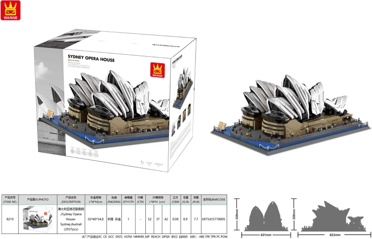 Building Set – Sydney OPERA HOUSE, 2937 pieces
