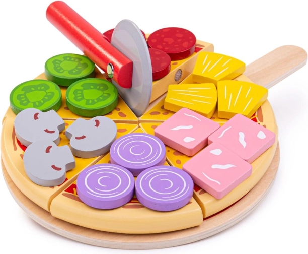 Bigjigs Toys medinė pjaustoma pica