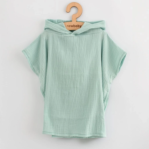 Children's muslin poncho NEW BABY Feeling, mint, 80 cm
