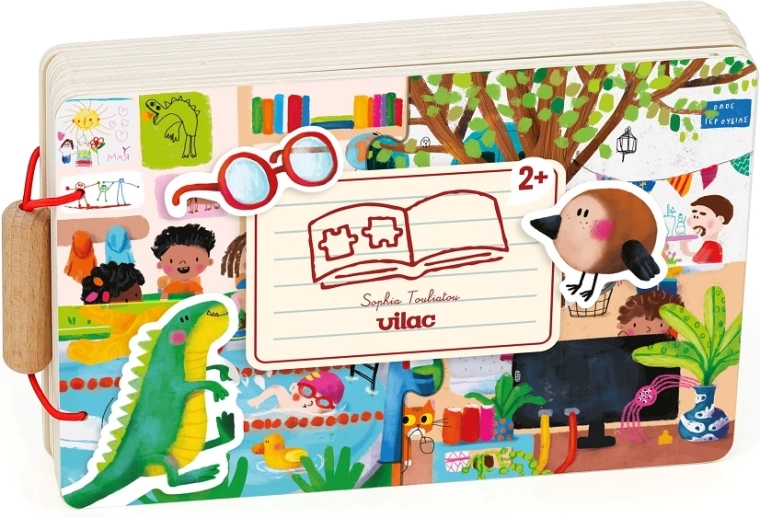 Vilac medinė knygelė su dėlionėmis ir veiklomis