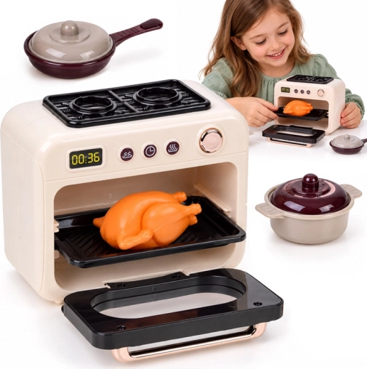 Children's oven with light and sound effects and accessories