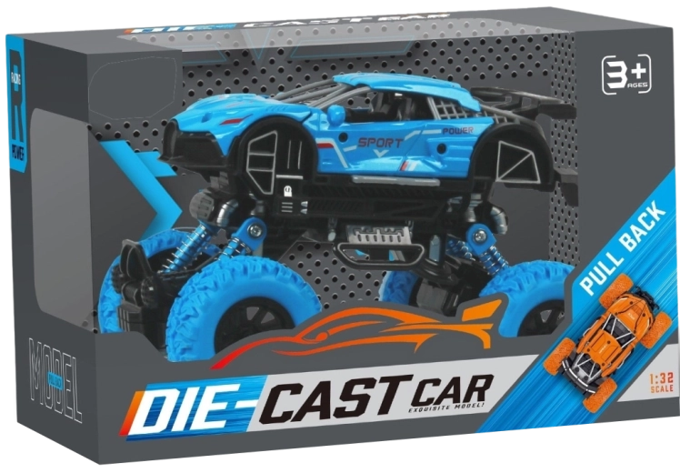 Monster truck 1:32 su atgaline užvedimo (pull-back) funkcija