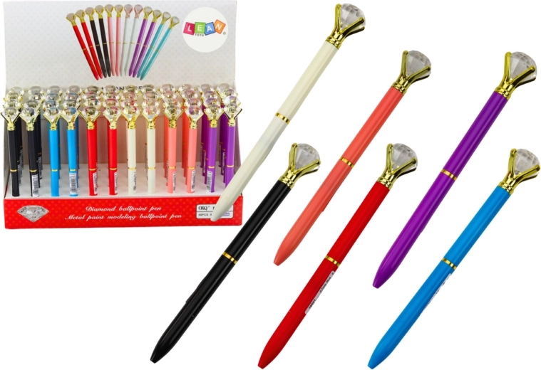 Ballpoint pen with crystal, blue refill 0.7 mm – assorted colors