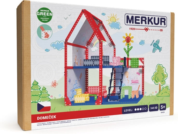 Merkur metalinis lėlių namelis, 345 detalės (39 × 34 × 25 cm)