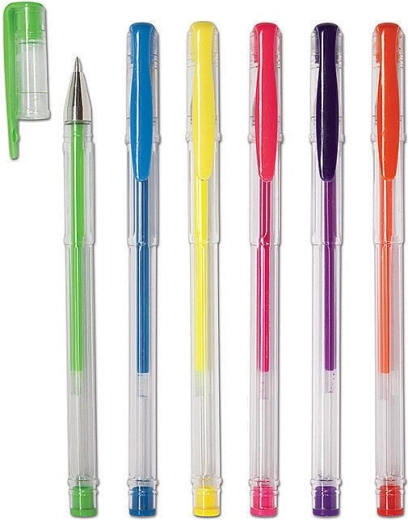 Neoninių gelinių rašiklių rinkinys 6 vnt. CONCORDE