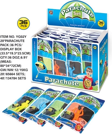 Parašiutininkas žaislas, 4 spalvos