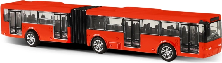 Metalinis šarnyrinis miesto autobusas – raudonas, 18 cm