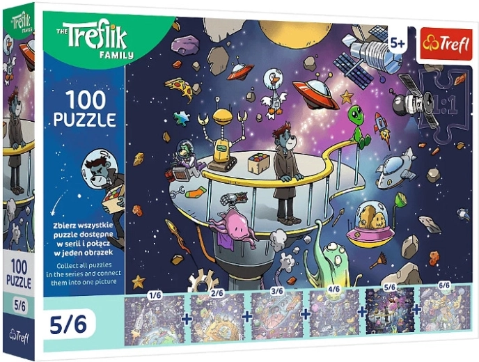 Dėlionė 100 dalių Treflikai: Bertas kosmose