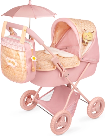 DeCuevas foldable doll stroller with sun canopy and bag Honey 2026 – 60 cm