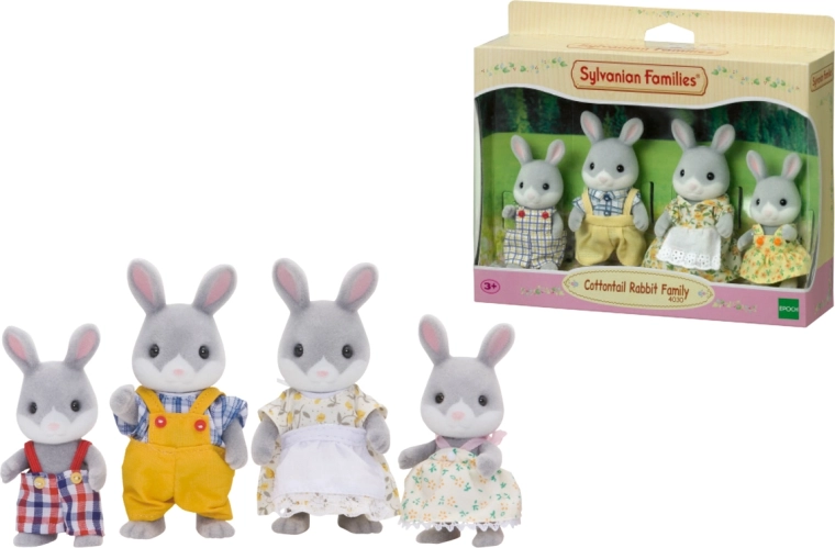 Family of Grey Rabbits