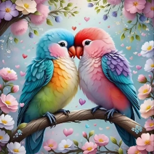 Paint by Numbers Lovebirds 40 × 50 cm