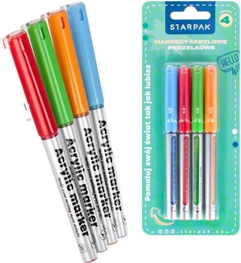 Acrylic brush markers – set of 4 colors