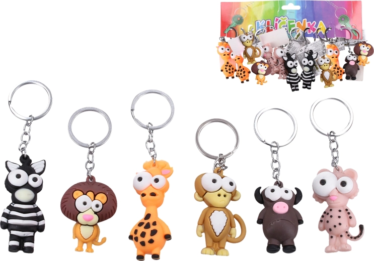 Animal Keychain with Big Eyes - 1 piece