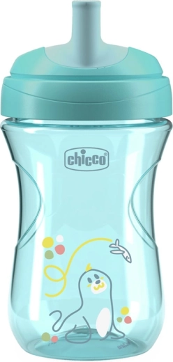 Chicco Advanced puodelis su šiaudelio antgaliu, teal, 266 ml, 12 mėn.+