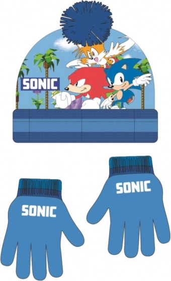 Sonic kepurės ir pirštinių rinkinys, mėlynas