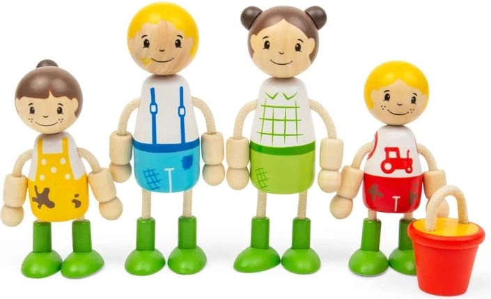 Tidlo Wooden Dolls for a Dollhouse – Farm Family
