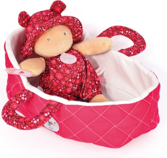 Doudou Jolijou lėlė rožinėje nešiojimo tašėje 20 cm