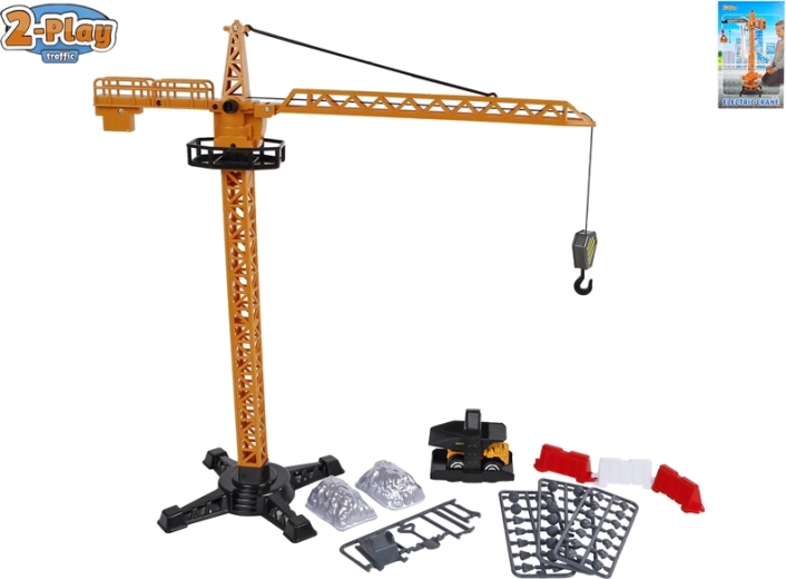 2-Play construction crane with vehicle and accessories 40 cm