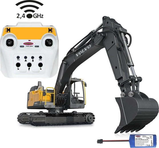 Metalinis RC ekskavatorius Volvo EC160E, 1:16 mastelio, su griovimo rinkiniu