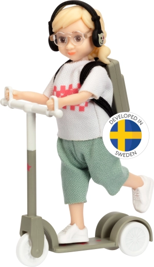 Lundby paauglės lėlė ant paspirtuko su priedais