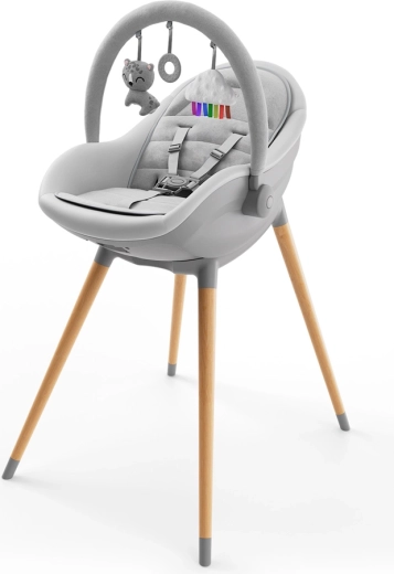 Kinderkraft FINI UP 3in1 maitinimo kėdutė ir gultukas, pilka