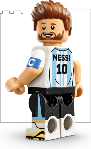 Leonelio Messi minifigūrėlė ir futbolo detalės