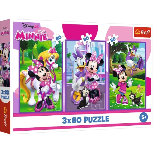 Dėlionė 3x80 „Minnie ir draugai“ (Disney), Trefl