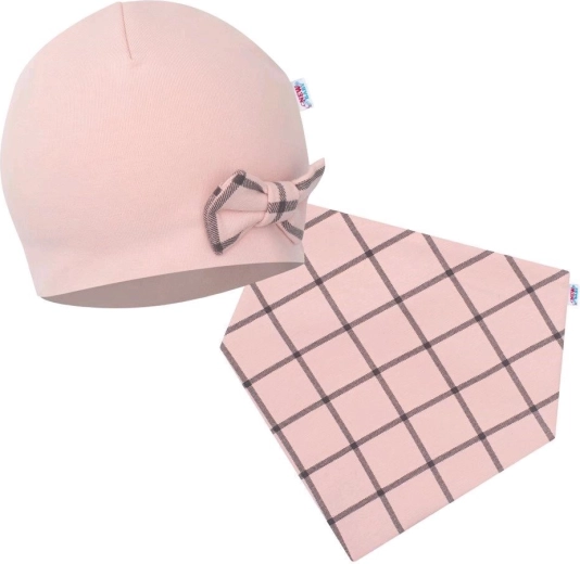 Baby hat and neck warmer NEW BABY Missy pink