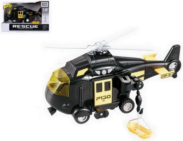 Rescue helicopter with light and sound
