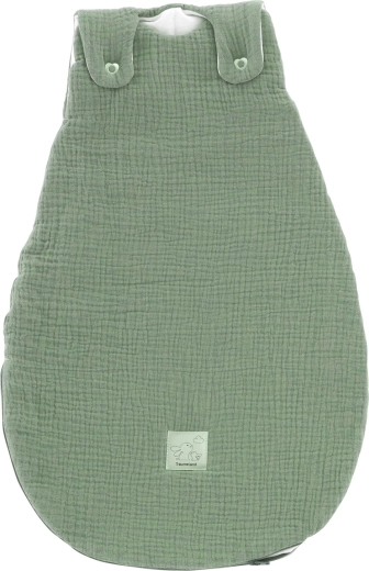 Träumeland Liebmich growing all-season muslin sleeping bag, sage green, 50/56