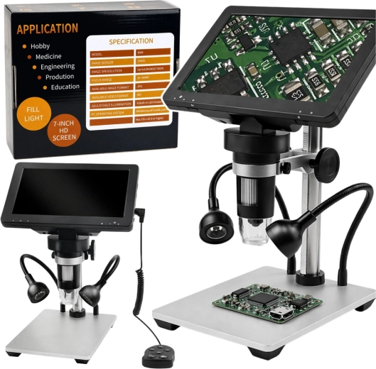 Skaitmeninis mokomasis mikroskopas su 7" LCD ekranu ir 1200× didinimu