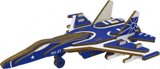 Medinis 3D galvosūkis „Kovinis lėktuvas SU27“