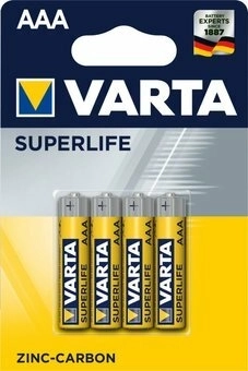Varta Superlife AAA R03 cinko-anglies baterijos 1,5 V, lizdinė pakuotė 4 vnt.
