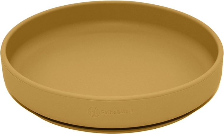 Plate with suction base for stable feeding