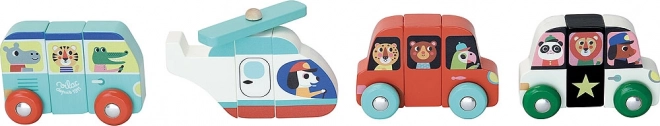 Vilac medinės magnetinės transporto priemonių dėlionės