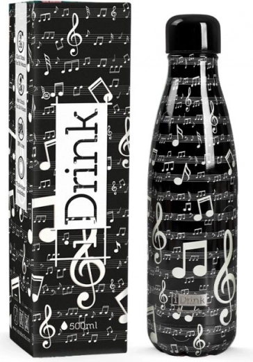 Termosinis butelis juodas Music 500 ml