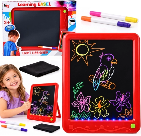 LED Light-Up Drawing Board with Double-Sided Markers