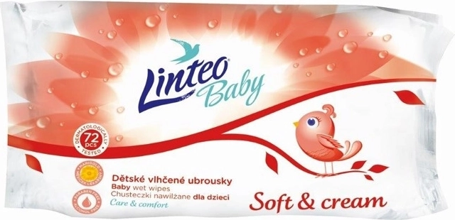Baby wet wipes Linteo Baby Soft and cream 72 pcs