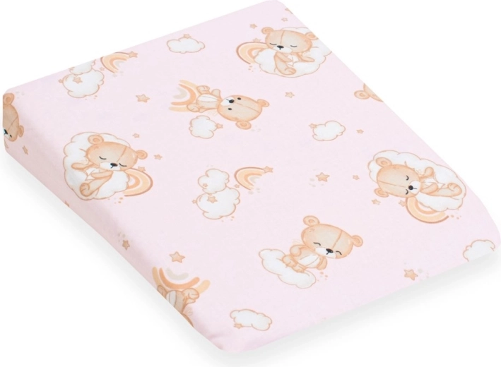 Cover for Children's Wedge Pillow 30×37 cm Pink Teddy Bear