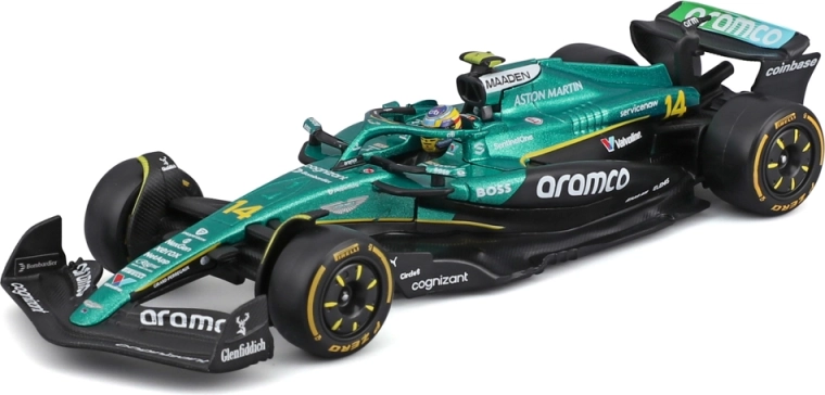Bburago Aston Martin AMR25 2025 #14 Fernando Alonso 1:43 dekoratyvinėje dėžutėje