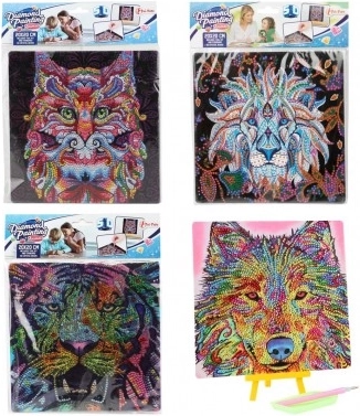 Diamond Painting Animals on Cardboard 20x20 cm