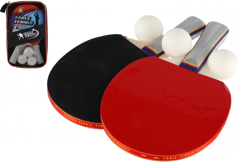 Table Tennis Set: 2 Paddles + 3 Balls in Case