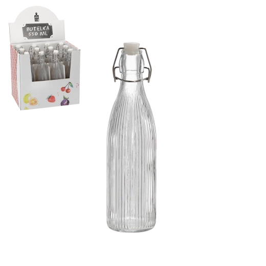 Apvalus 550 ml butelis su mechaniniu svirtiniu uždarymu