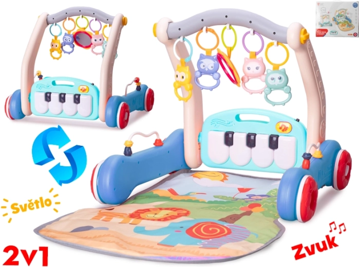 2-in-1 Baby Walker and Play Mat with Musical Piano