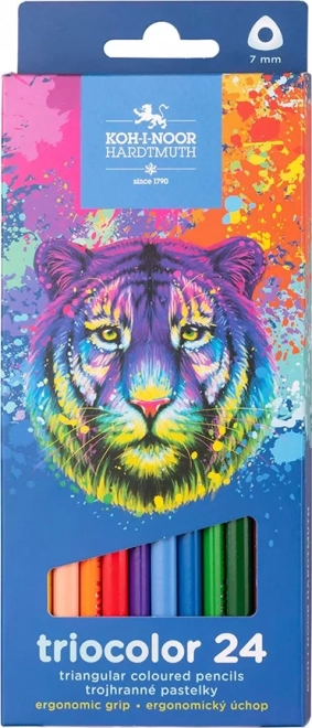 Trikampiai spalvoti pieštukai KOH-I-NOOR Triocolor, 12 vnt.