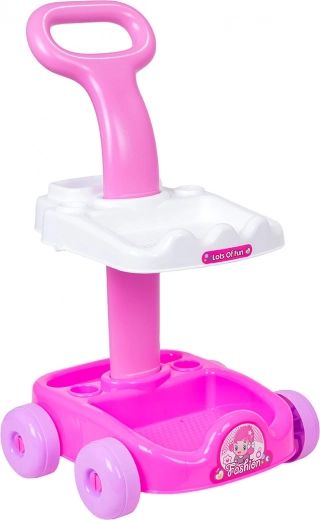 Stabilus vežimėlis su ratukais ir daiktų laikymo vieta